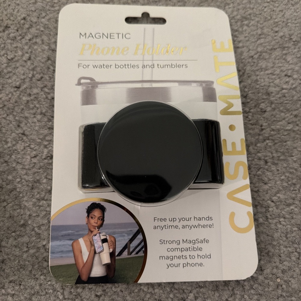 Case Mate Magnetic Phone Holder for Water Bottles Tumblers Black CM056604